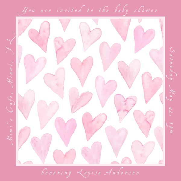 Scarf design sweet hearts pink