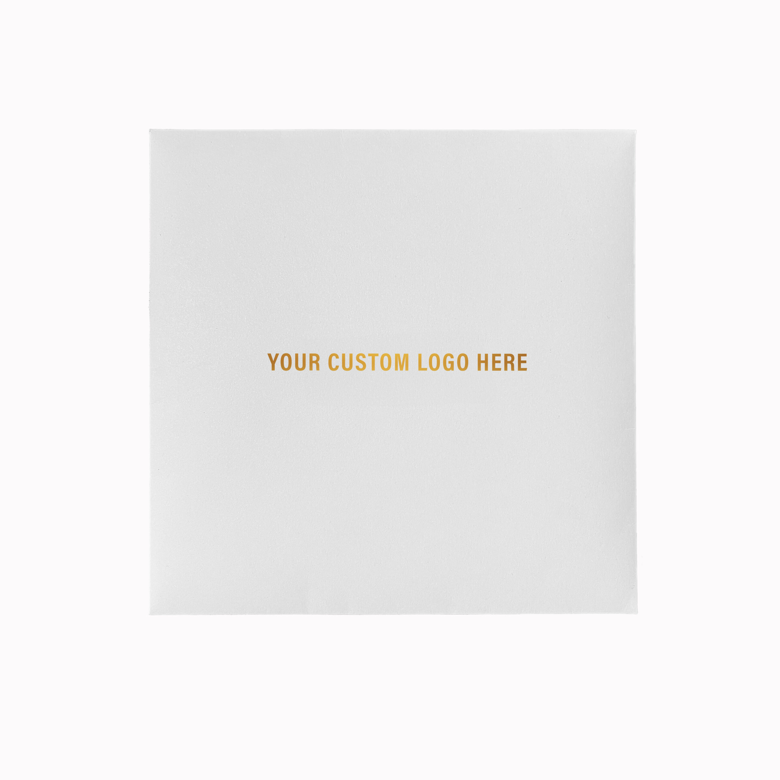 By Biehle custom scarf envelope with a gold-foil logo placeholder