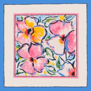 Verona silk scarf 55x55 by Erich Biehle - hand-painted floral design